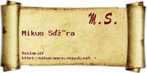 Mikus Sára névjegykártya